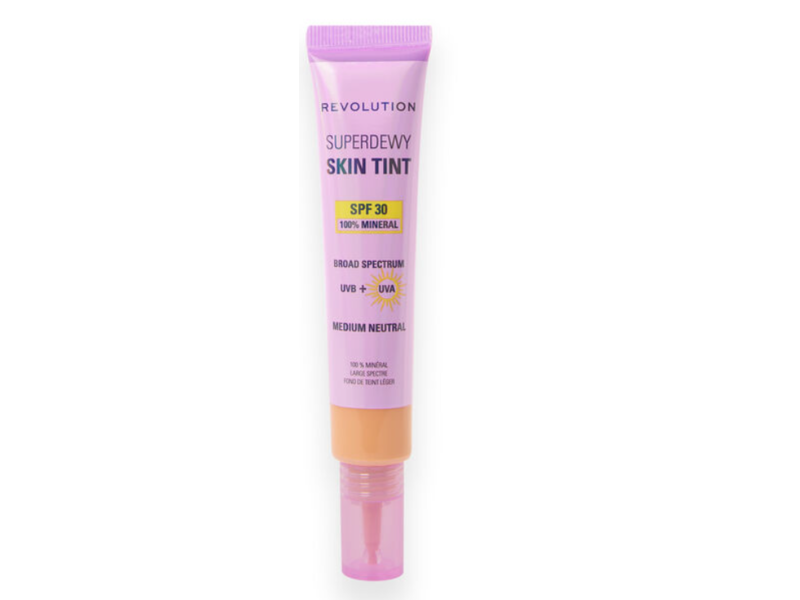 Revolution Superdewy Mineral Skin Tint Sunscreen, SPF 30, Medium Neutral, 0.94 fl oz