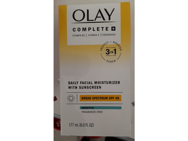 Olay Complete + Daily Facial Moisturizer, SPF 40, 6.0 fl oz/177 mL