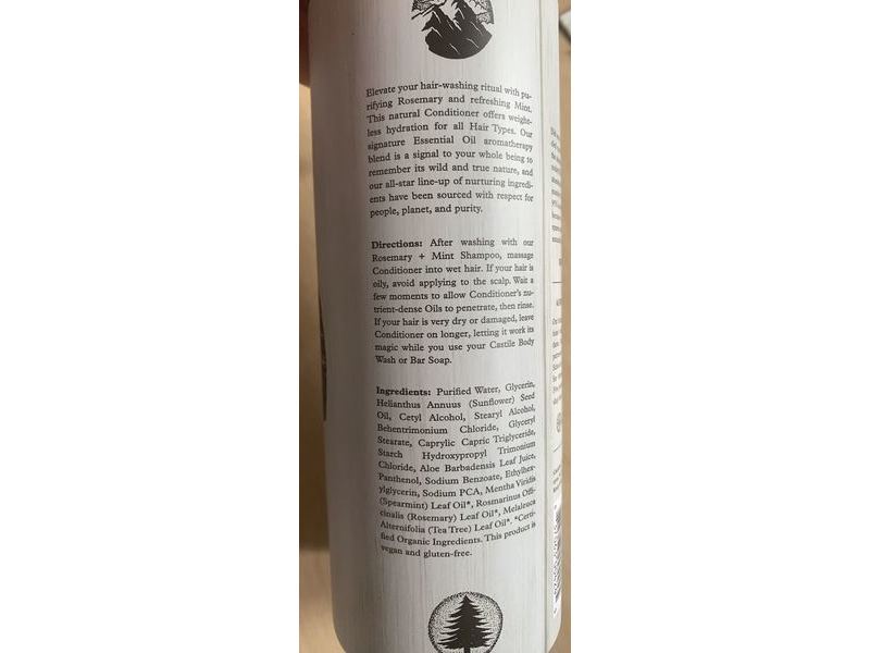 Alpine Provisions Organic Conditioner, Rosemary + Mint, 16.9 fl oz/500 mL