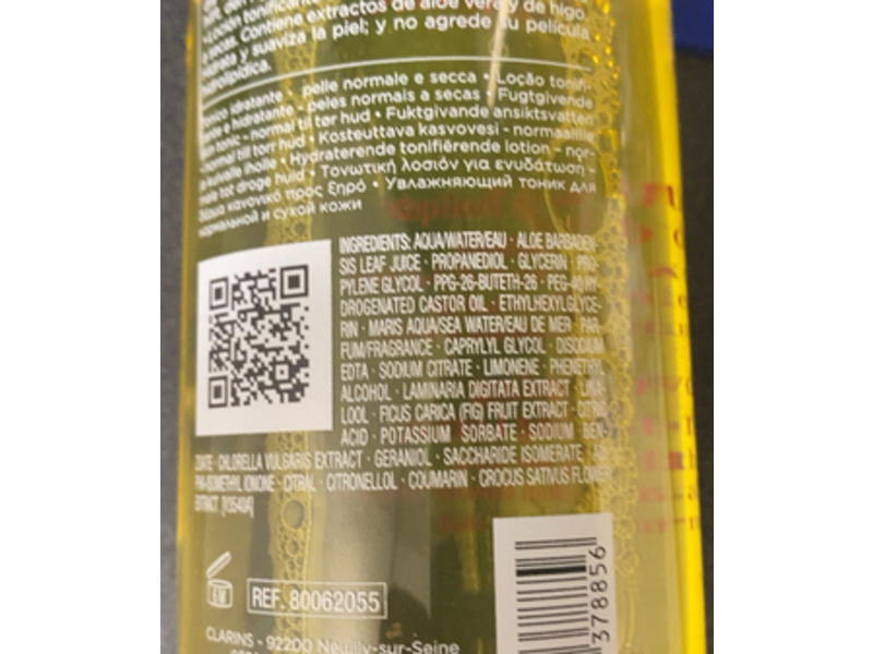 Clarins Hydrating Toning Lotion, Aloe Vera & Saffron Flower, 13.5 fl oz/400 mL