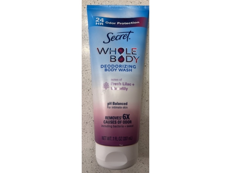 Secret Whole Body Deodorizing Body Wash, Fresh Lilac + Waterlily, 7 fl oz/207 mL