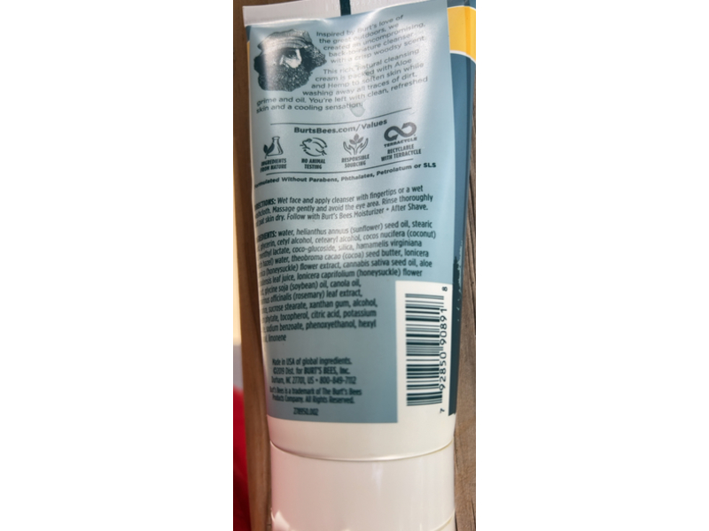 Burt's Bees Cooling Face Wash, Aloe & Hemp, 5 oz/141.7 g