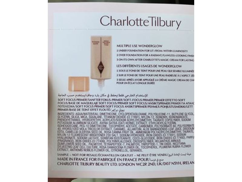 Charlotte Tilbury Wonderglow Instant Soft-Focus Beauty Glow Primer