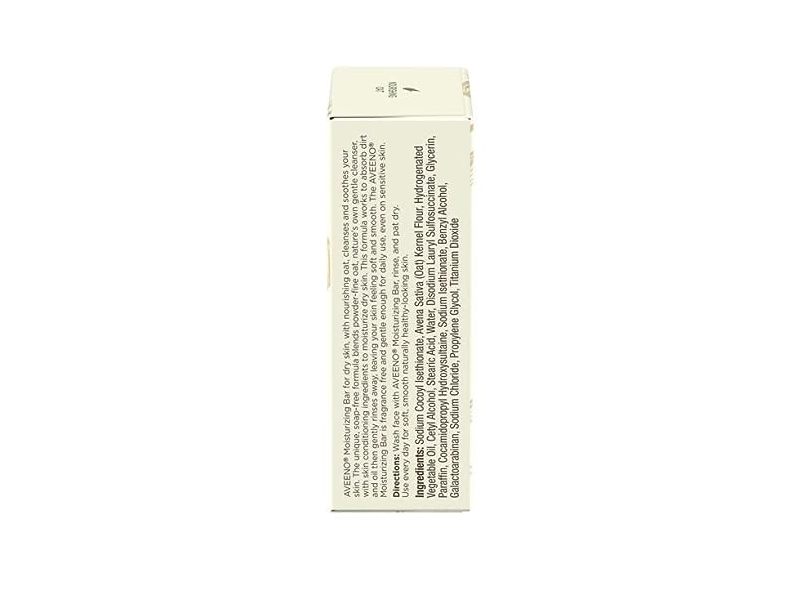 Aveeno Gentle Moisturizing Bar Facial Cleanser with Nourishing Oat for Dry Skin, Fragrance-free 3.5 oz (Pack of 2)