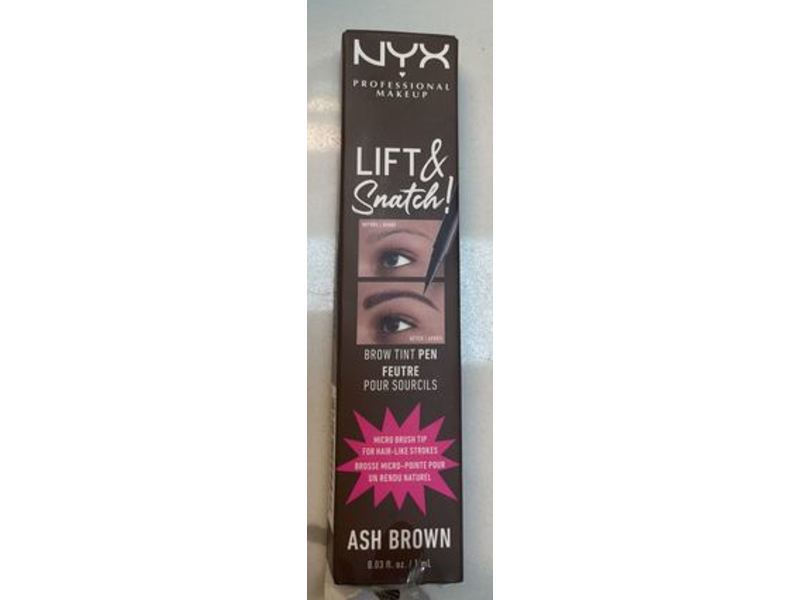 NYX Lift & Snatch Brow Tint Pen, Ash Brown, 0.03 fl oz
