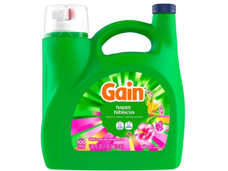 Gain Laundry Detergent, Happy Hibiscus, 100 Loads, 132 fl oz/3.9 L