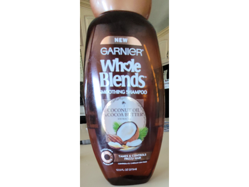 Garnier Whole Blends Smoothing Shampoo, Coconut Oil & Cocoa Butter Extract, 12.5 fl oz/370 mL
