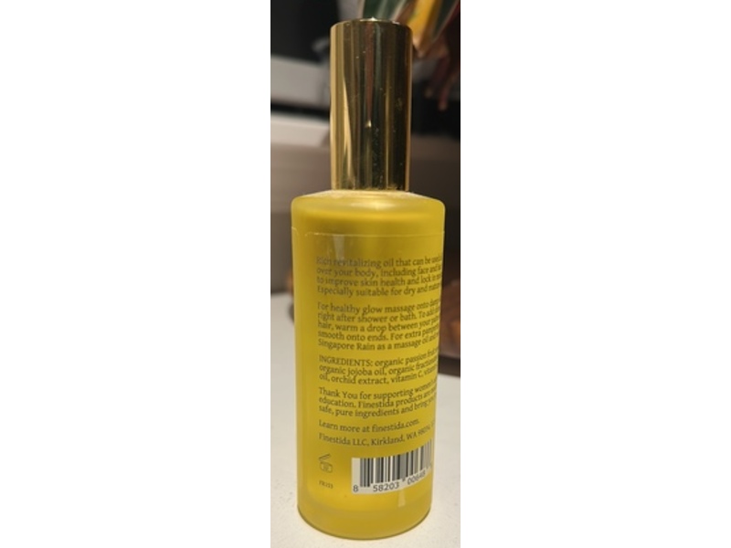 Finestida Singapore Rain Body Oil, Passion Fruit Oil + Orchid Extract, 4 fl oz