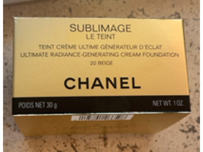 Chanel Sublimage Le Teint Ultimate Radiance Generating Cream Foundation, 20 Beige, 1 oz/30 g