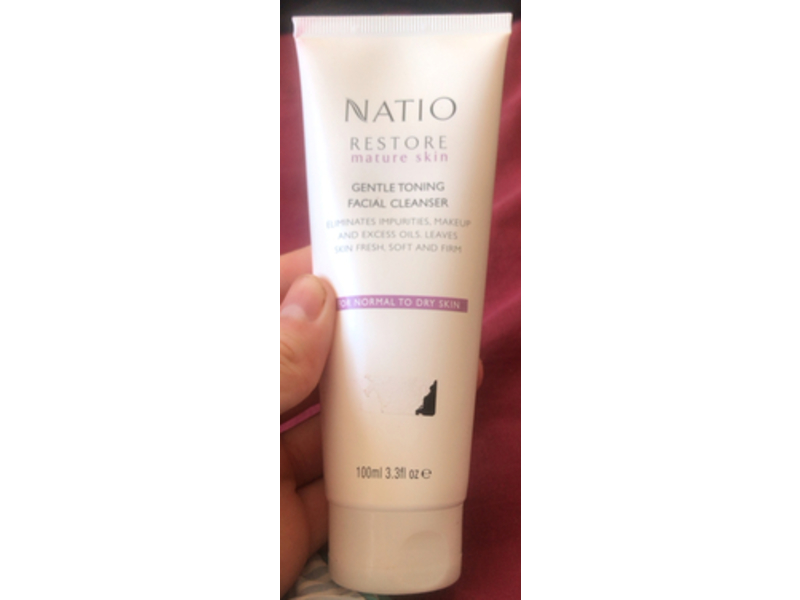 Natio Restore Mature Skin Gentle Toning Facial Cleanser, 3.3 fl oz/100 mL