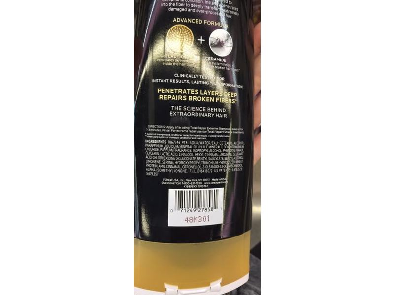 L'Oreal Paris Advanced Total Repair Extreme Reconstructing Conditioner, 12.6 fl oz / 375 ml