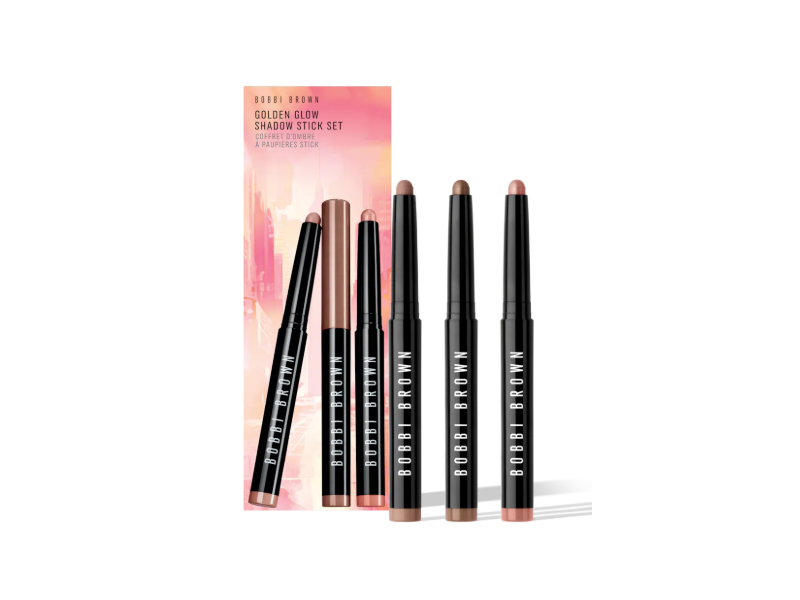 Bobbi Brown Golden Glow Shadow Stick Set, Blushing Peach, Golden Bronze, Taupe, 0.5 oz