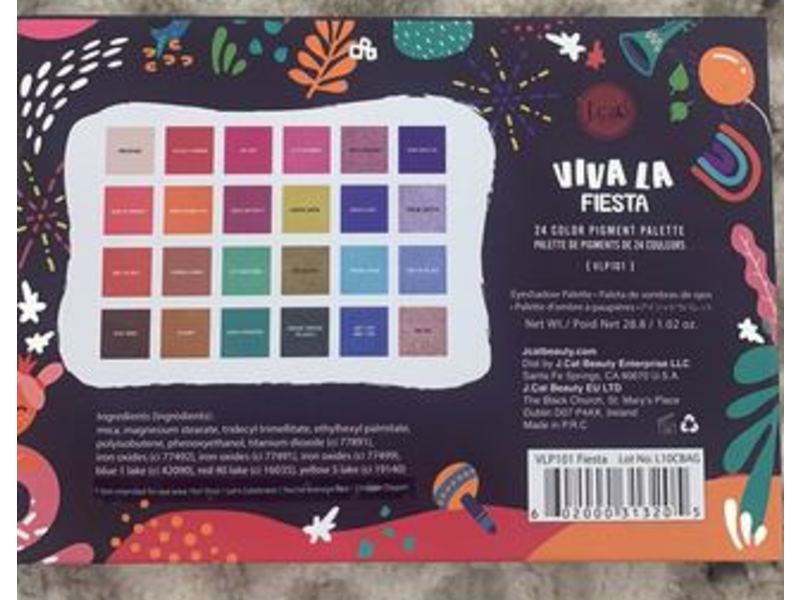 J Cat Beauty Viva La Fiesta Color Pigment Palette, 1.02 oz