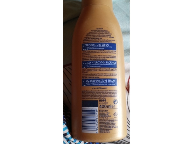 Nivea Nourishing Deep Moisture Serum, Cocoa, 400 mL