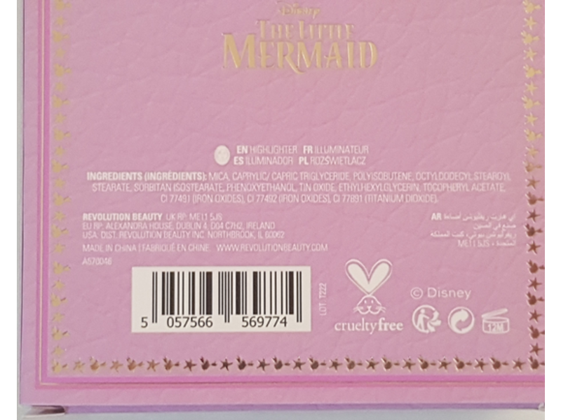 Revolution Disney Fairytale Heart Highlighter, Ariel, 0.2 oz/5.8 g