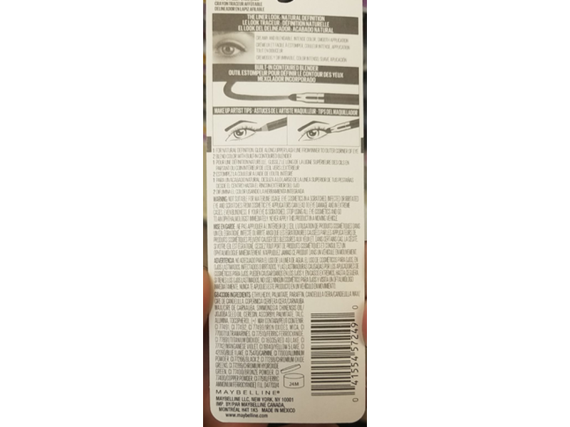 Maybelline New York Line Express Sharpenable Pencil Eyeliner, Brownish Black, 0.035 oz / 1 g