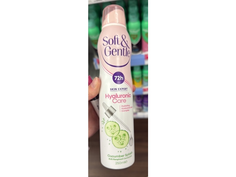 Soft & Gentle Hyaluronic Care Antiperspirant Deodorant, Cucumber Splash, 250 mL
