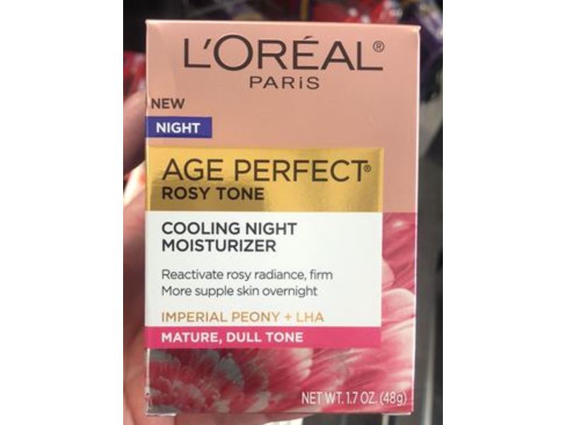 L'Oreal Paris Age Perfect Rosy Tone Cooling Night Moisturizer, 1.7 oz/48 g