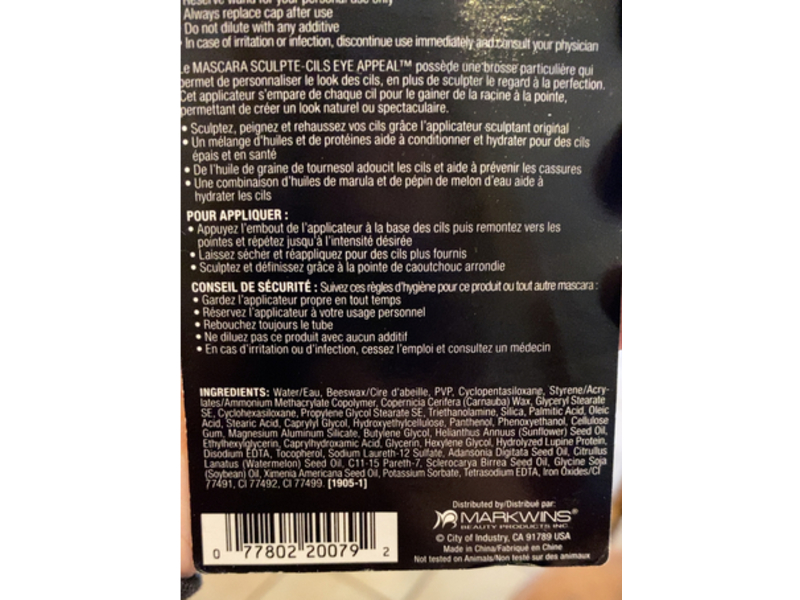 Black Radiance Lash Sculptor Mascara, Black, 0.27 fl oz/8 mL