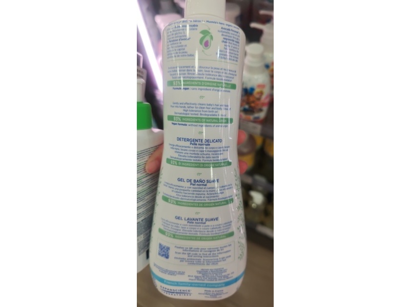 Mustela Hand & Body Gentle Cleansing Gel, 25.35 fl oz/750 mL