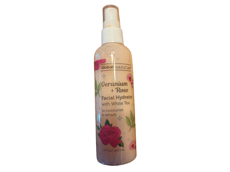Global Beauty Care Moisturize & Refresh Facial Hydrator, Geranium + Rose, 4 fl oz/120 mL