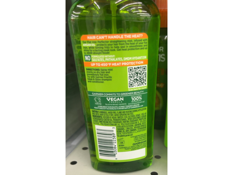 Garnier Fructis Flat Iron Perfector Straightening Mist, Argan Oil, 6.0 fl oz/177 mL, Pack Of 3