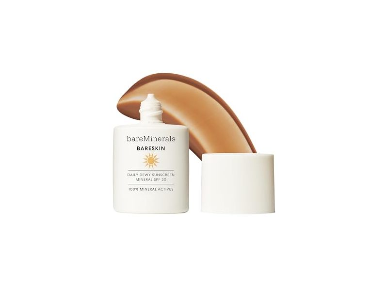 bareMinerals BareSkin Daily Dewy Sunscreen Mineral, SPF 30, Sheer Medium Deep, 1 fl oz/30 mL