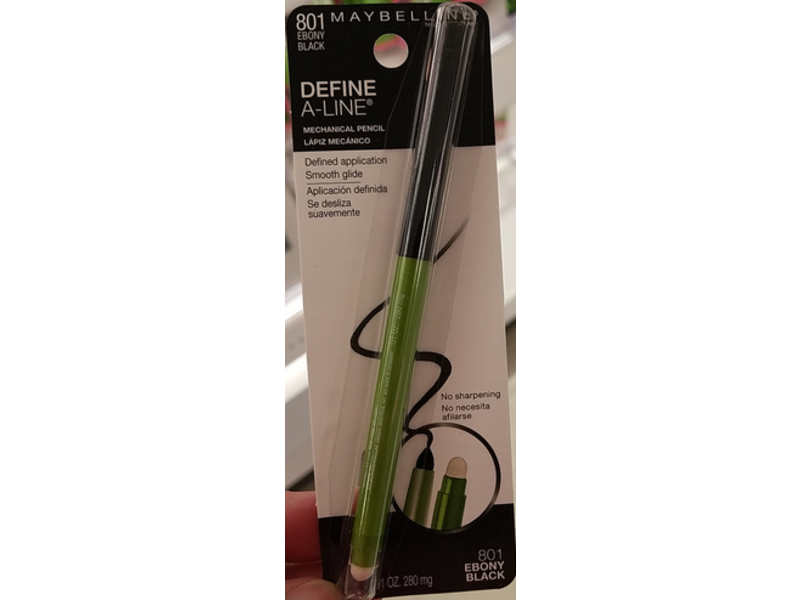 Maybelline Define A-Line Eyeliner, 801 Ebony Black, 0.1 oz / 280 mg