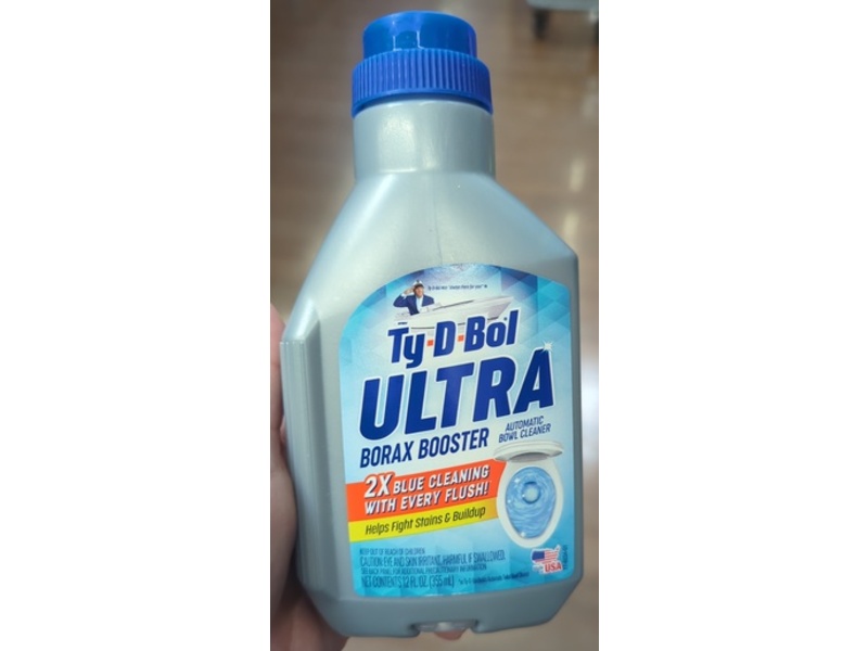 Ty-D-Bol Ultra Borax Booster Automatic Toilet Bowl Cleaner, 12 fl oz/355 mL