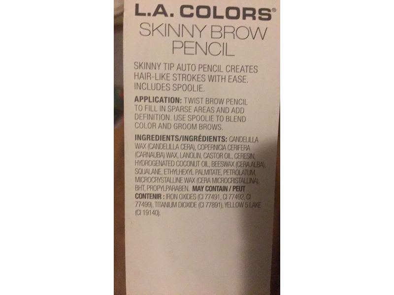 L.A. Colors Browie Wowie Auto Skinny Brow Pencil & Spoolie, Medium Brown, 0.003 oz/0.08 g