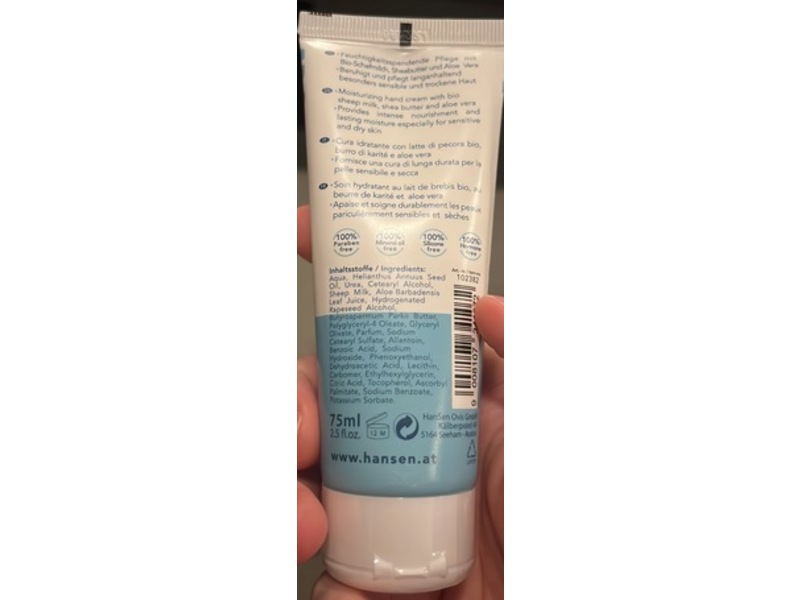 Ovis Hand Cream with Bio Sheep Milk, 2.5 fl oz/75 mL