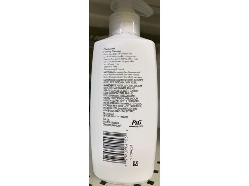Olay Cleanse Gentle Foaming Cleanser, 100% Oil-Free, 6.7 fl oz/200 mL