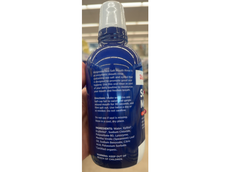 Walgreens Sea Salt & Lysozyme Mouth Rinse, Spearmint, 16 fl oz/473 mL