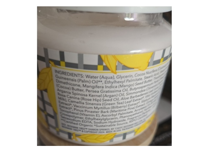 Beekman 1802 Sunshine Lemon Goat Milk Whipped Body Cream, 8 fl oz/236 mL