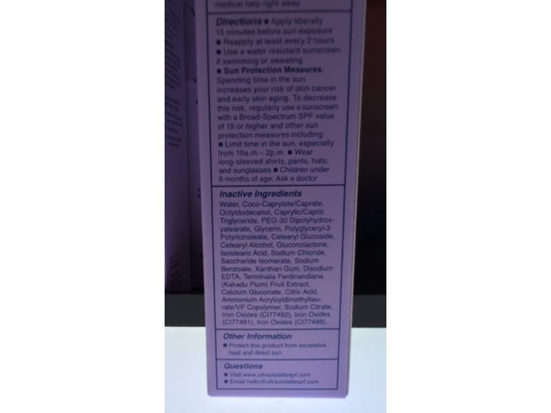 Ultra Violette Velvet Screen Blurring Mineral Sunscreen, SPF 50 PA++++, 1.7 fl oz/50 mL