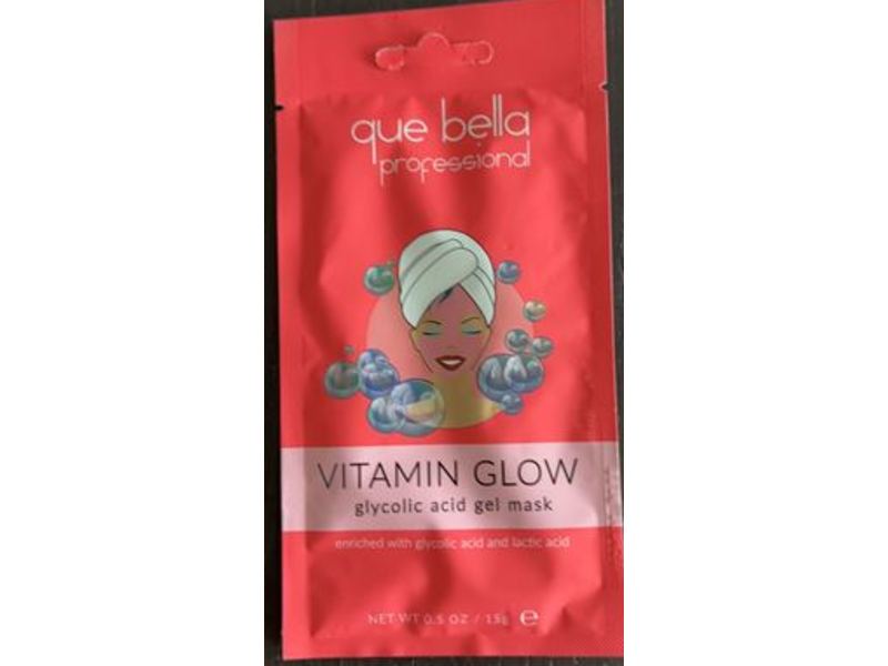 Que Bella Professional Gel Mask, Vitamin Glow, 0.5 oz/15 g