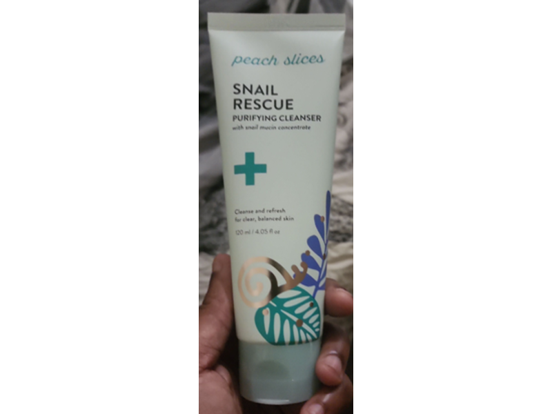 Peach & Lily Peach Slices Snail Rescue Purifying Cleanser, Snail Mucin Concenterate, 4.05 fl oz/120 mL