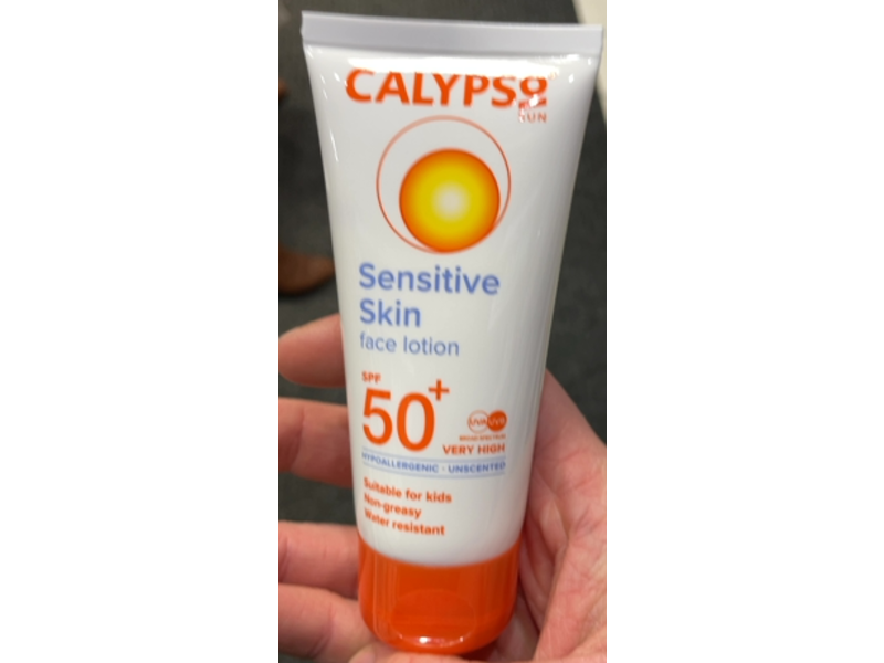 Calypso Sensitive Skin Face Sun Lotion, SPF 50+, 50 mL