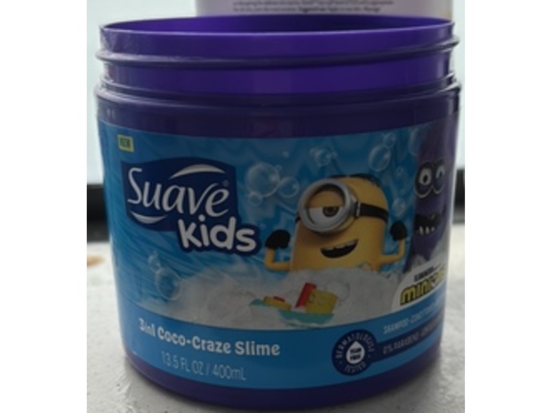 Suave Kids Minions 3 In 1 Coco-Craze Slime Shampoo + Conditioner + Body Wash, 13.5 fl oz/400 mL
