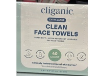 Cliganic Clean face Towels, Extra Large, Fragrance Free, 40 Count - thumbnail 2