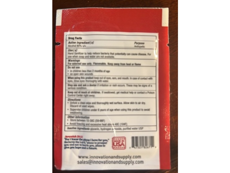 Country Innovation & Supply Hand Sanitizer, Non-Sterile Solution, 5 g