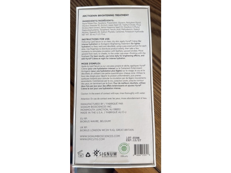 Epicutis Arctigenin Brightening Treatment, 1 fl oz/30 mL