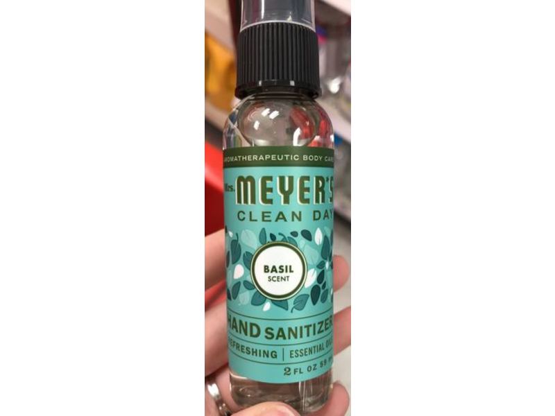Mrs. Meyer's Clean Day Hand Sanitizer, Basil, 2 fl oz/59 mL