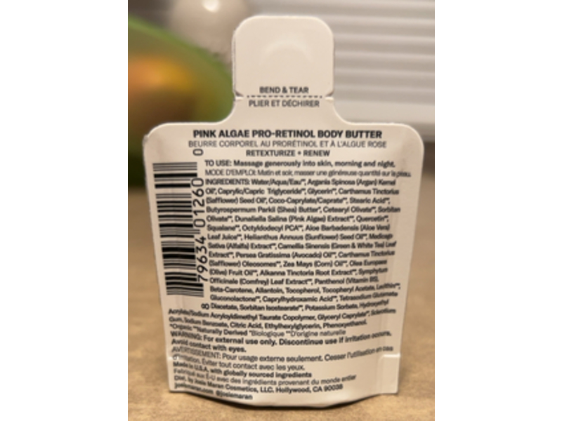 Josie Maran Pro-Retinol Body Butter, Pink Algae, 0.5 fl oz/15 mL