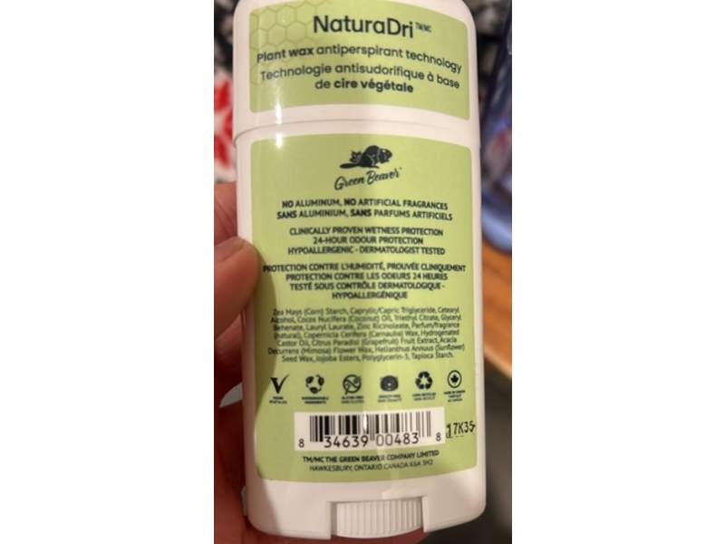 Green Beaver Natural Antiperspirant, Sunny Citrus, 50 g