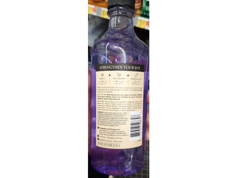 Village Naturals Therapy Foaming Bath Oil & Body Wash, Chronic Pain & Fatigue, 16 fl oz/473 mL