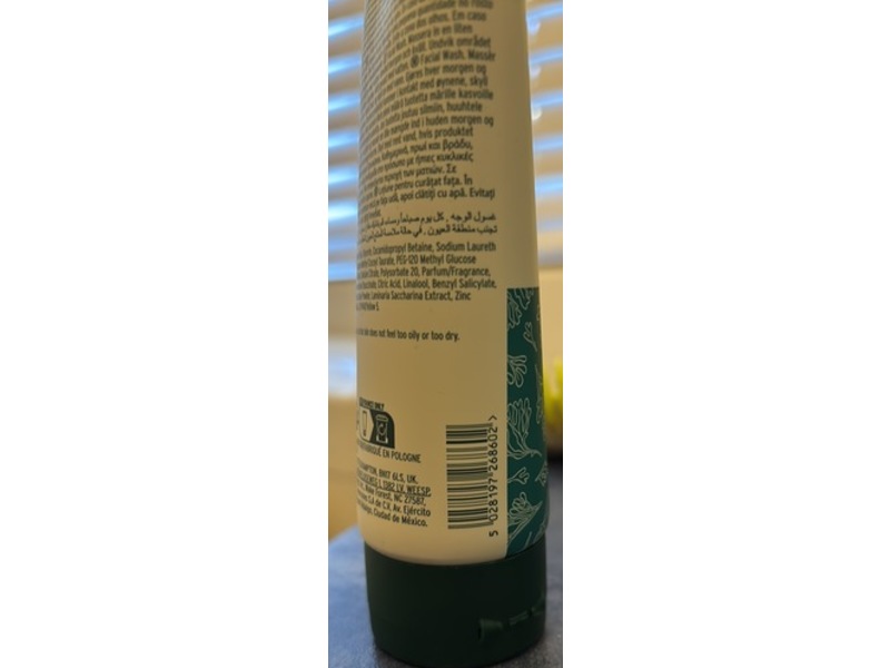 The Body Shop Oil-Control Face Wash, Seaweed, 4.2 fl oz/125 mL