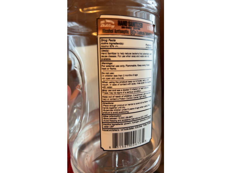 Full Throttle Distillery Hand Sanitizer, 1.75 L