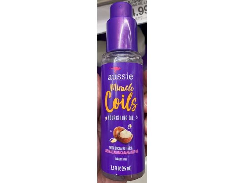 Aussie Miracle Coils Nourishing Oil, Cocoa Butter & Australian Macadamia Nut Oil, 3.2 fl oz/95 mL