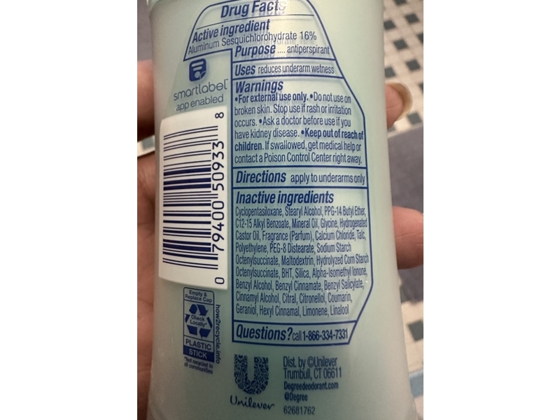 Degree Advanced Antiperspirant Deodorant, Fresh English Rose, 2.6 oz/74 g